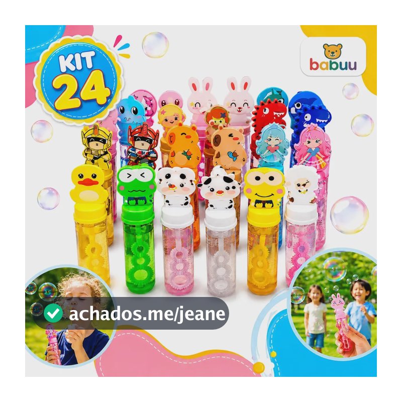 Kit 24 Bolha De Sabão Bolhinha Lembrancinha Aniversário Fazedor De Bolhas De Sabão Lança Bolha Gigante Criança Infantil Kit Brinquedos Atacado Babuu Brinquedos Educativos
