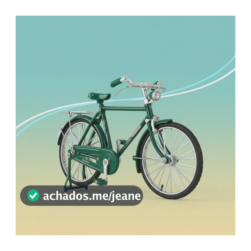Mini Bicicleta Retrô Colecionável Réplica Metal Decoração Verde