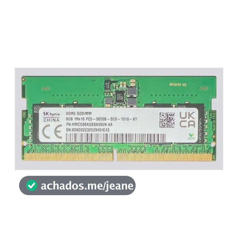 Memória RAM Notebook 8GB DDR5 5600Mhz SK Hynix Laptop SODIMM HMCG66AGBSA092N