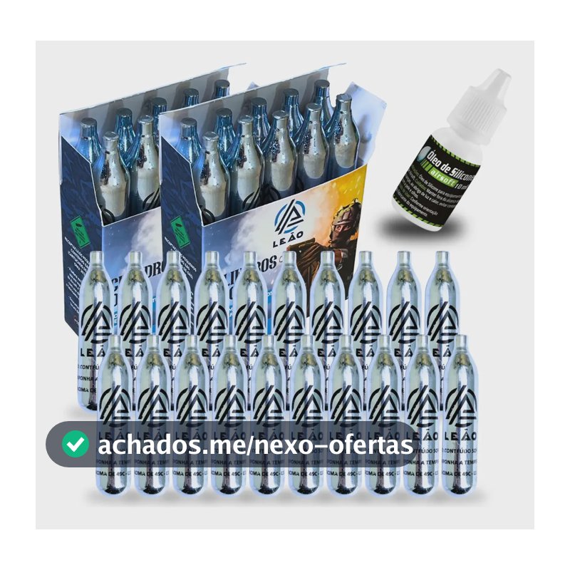 20 Ampola De Co2 12g Pistola De Pressão Airsoft + Silicone