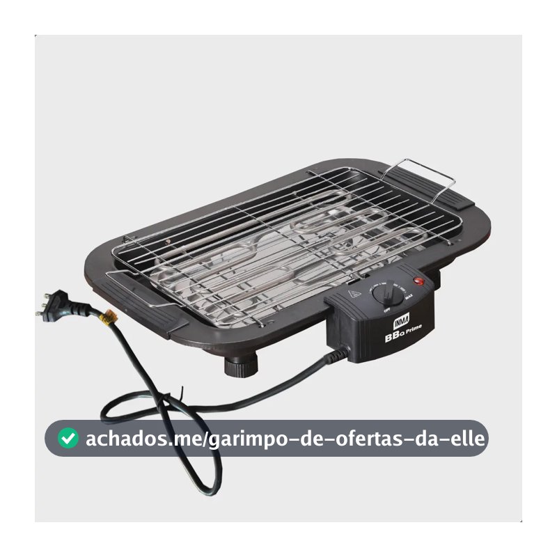 Churrasqueira Elétrica INMA BBQ Prime Com Depósito de Gordura e Termostato Ajustável