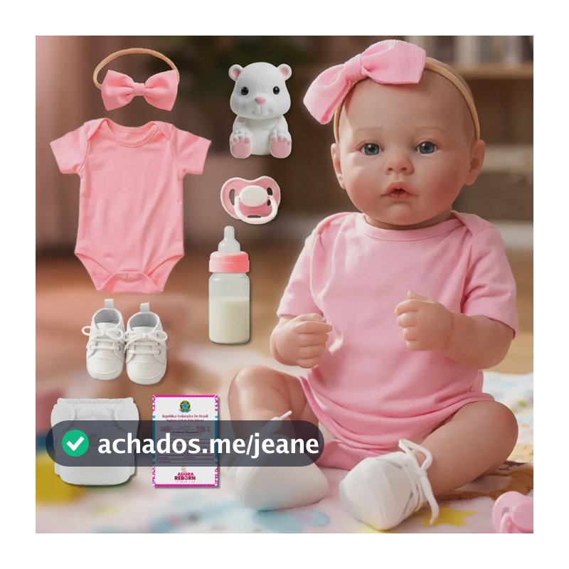 Bebê Reborn Realista Antonella Menina + Ursinho
