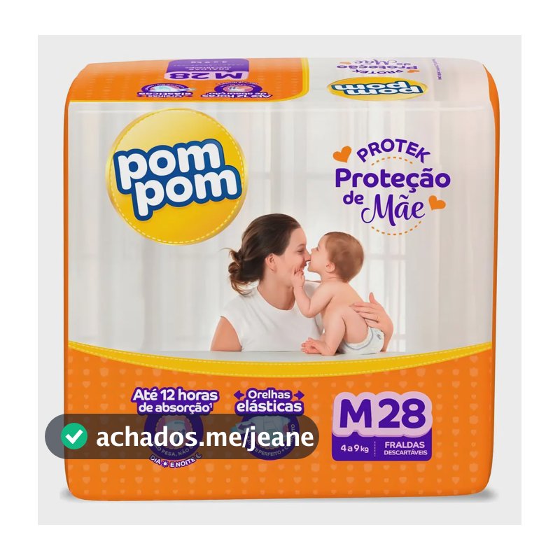 Fraldas Pom Pom Protek M Sem Gênero 28und