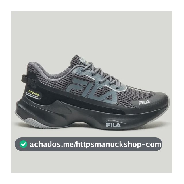Tênis Masculino Corrida Fila Recovery Academia Esportivo Grafite/preto 43