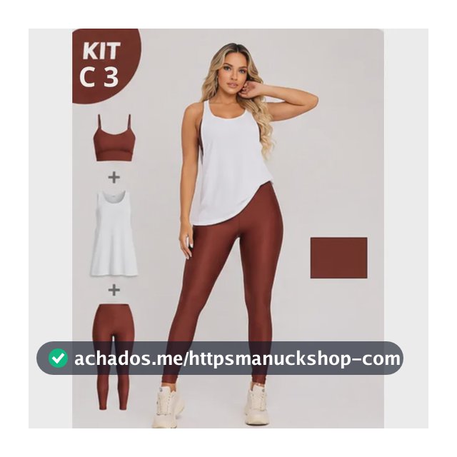 Kit 3 Peça Fitness Roupa Academia Legging + Cropped + Regata Vinho M