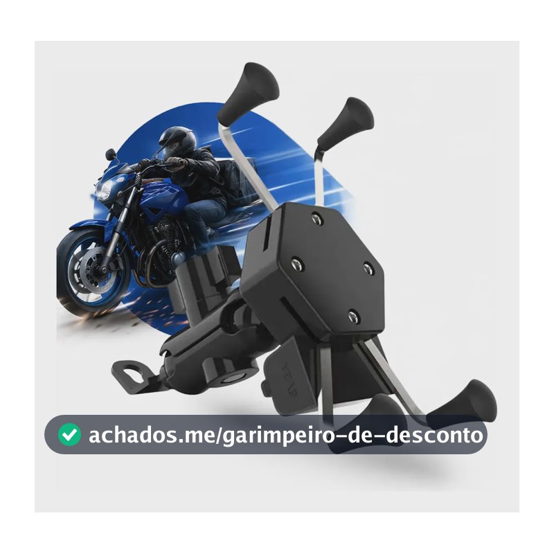 Suporte Garra Celular Moto Com Carregador Universal Usb Turbo Woosh