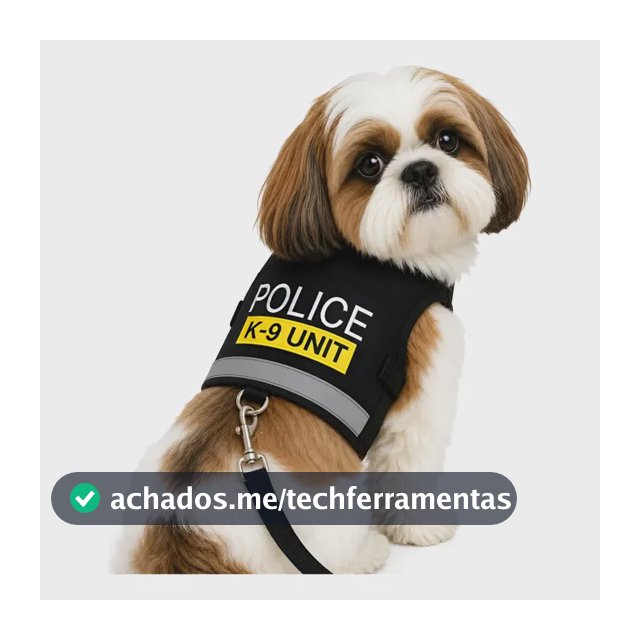 Coleira Peitoral Cachorro Police K9 Fantasia Policial + Guia