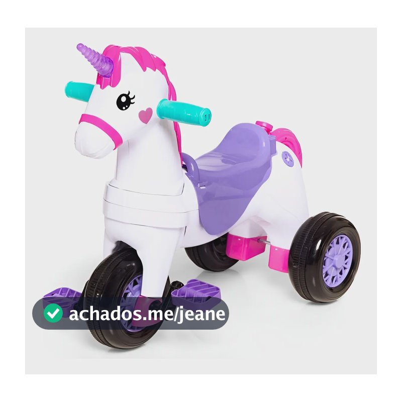 Triciclo Bebê Fantasy Rosa Para Passeio E Pedal Calesita Rosa