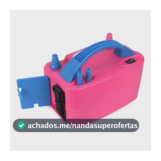 Inflador Compressor Eletrico P/ Encher Balao Bexiga 2 Bicos Cor Rosa Voltagem