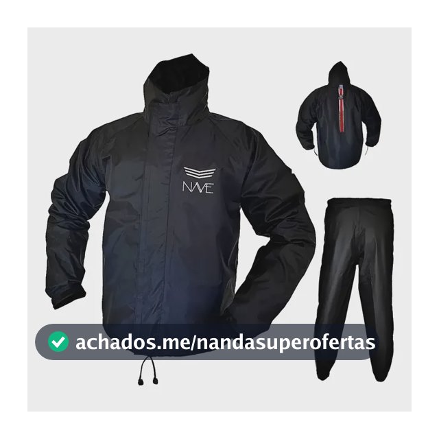 Capa De Chuva Motoqueiro Nylon Emborrachado Nave Combat