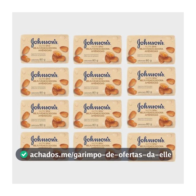 Kit 12 Sabonete Em Barra Nutri Spa Amêndoas Johnson's 80g