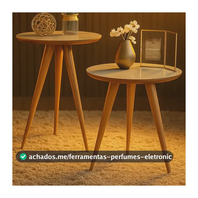 Duas Mesas De Canto Pé Palito Tripé Madeira Para Sala Quarto
