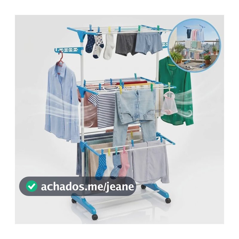 Varal De Chão Retrátil Dobrável Vertical 3 Andares Para Secar Roupas Suporta 20 Kg Com 24 Hastes Portátil Prático E Resistente Para Lavanderia E Apartamento Organização Doméstica E Casa