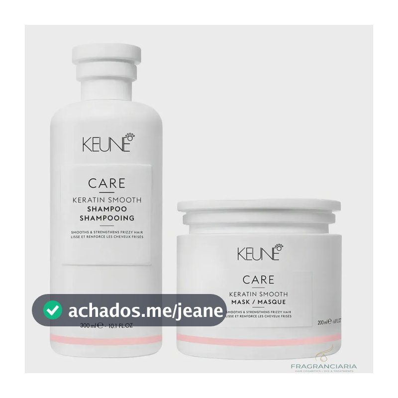 Kit Capilar Keune Keratin Smooth - Shampoo 300ml + Máscara Capilar 200ml - Alinhamento Força