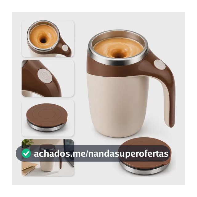 Caneca Mixer Inox Misturador Automático Recarregável Usb Cor De Café