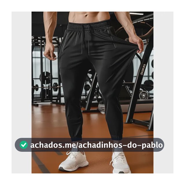 Calça Masculina Tactel Jogger Esportiva Academia Slim Treino Preto Tactel G 40/44