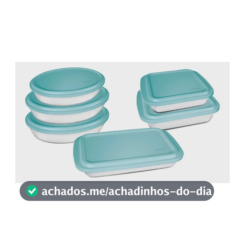Conjunto Assadeiras 6 Peças De Vidro Com Tampa Verde Marinex