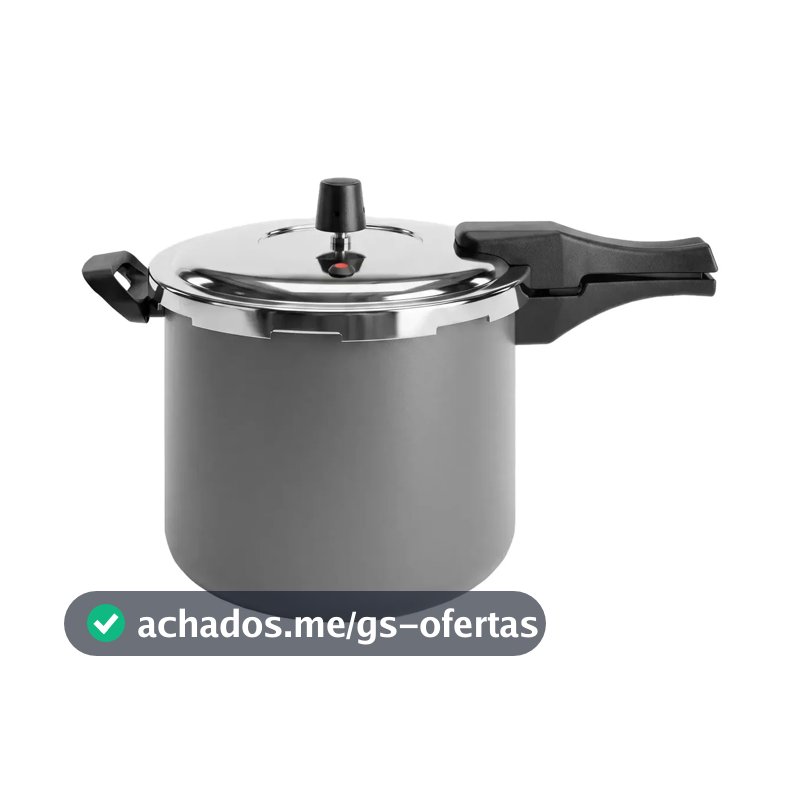 Panela de Pressão Triunfo 10L Fechamento Externo Cinza Alumínio 4 Sistemas Segurança