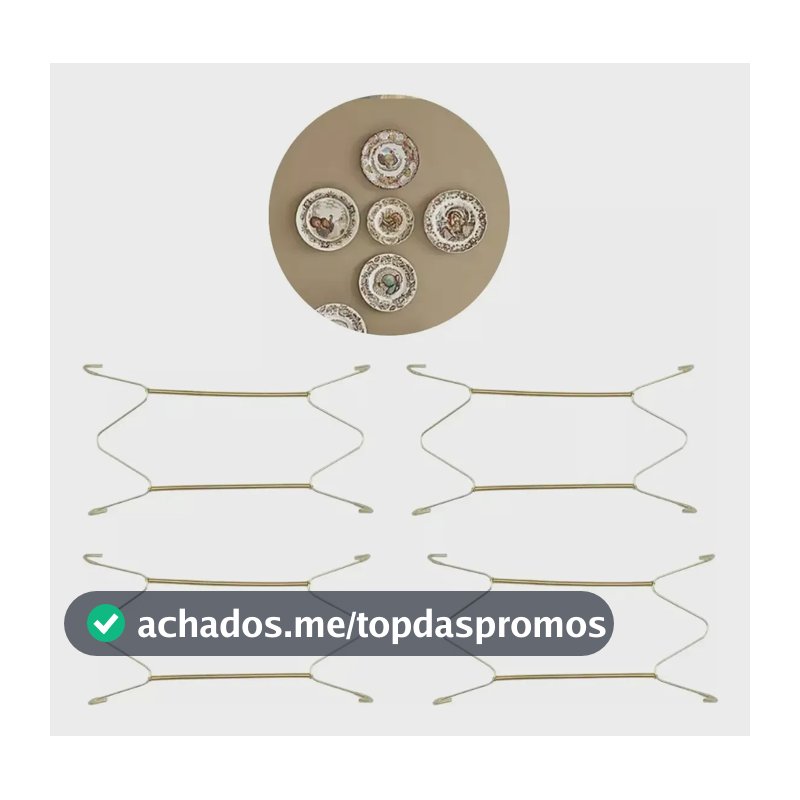 Kit Com 4 Suporte Gancho Parede Decorativo Pendurar Pratos Tamanho Pires