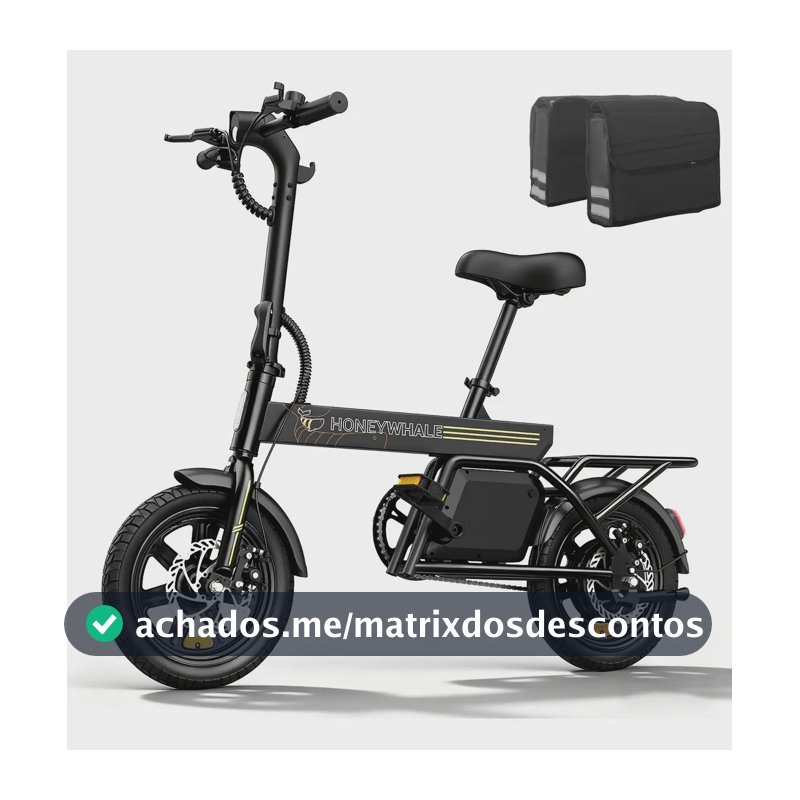 Honeywhale B20 Bicicleta Elétrica, 440w-35km-25km/h-120kg, Scooter Motor-ebike-adulto-bike-autonomia-velocidade Máxima-carga-honey Whale-fat-dobravel, 14 Aro, Freios A Disco Dianteiros E Traseiros