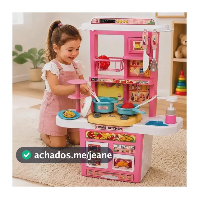 Brinquedo Cozinha Infantil Com Luzes E Som - Rosa