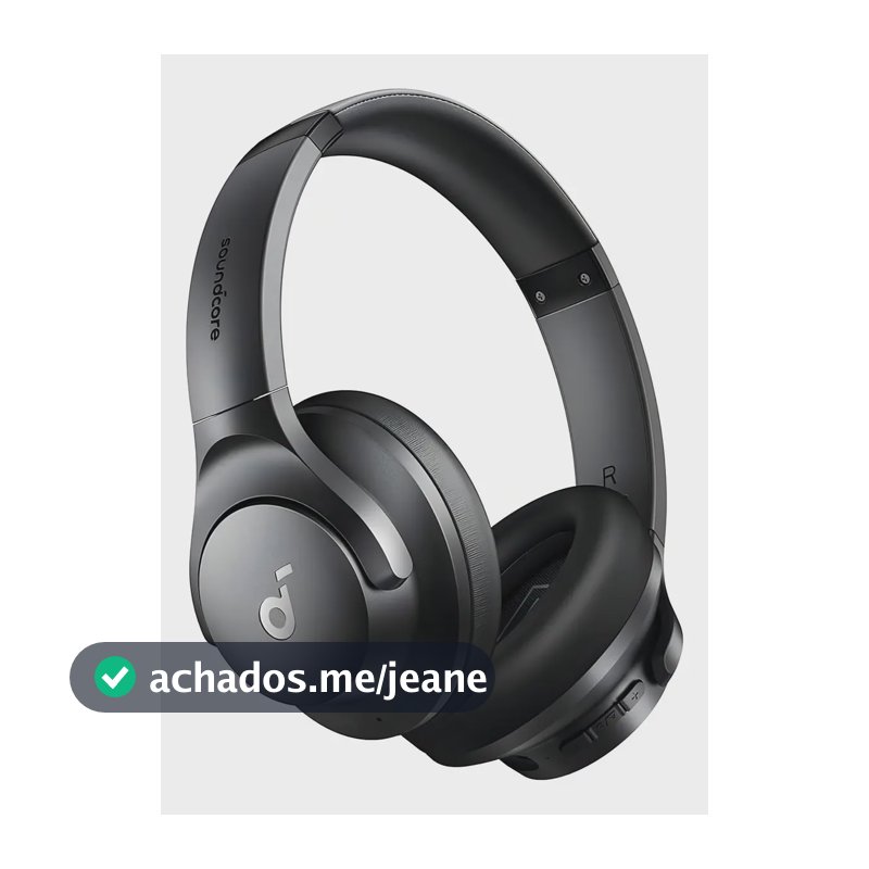 Fone de Ouvido Bluetooth soundcore Q20i da Anker, ANC Híbrido Ativo, 60H,Áudio Hi-Res Graves Potentes, Cancelamento de Ruído Headphone Bluetooth Over Ear, Personalização de Som via App, Preto
