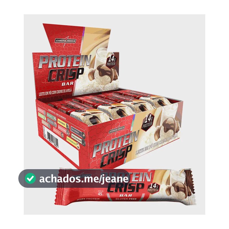 Crisp Bar Barrinha Proteica Cx 12 Unidades 2026 Sabor Ninho Com Avelã