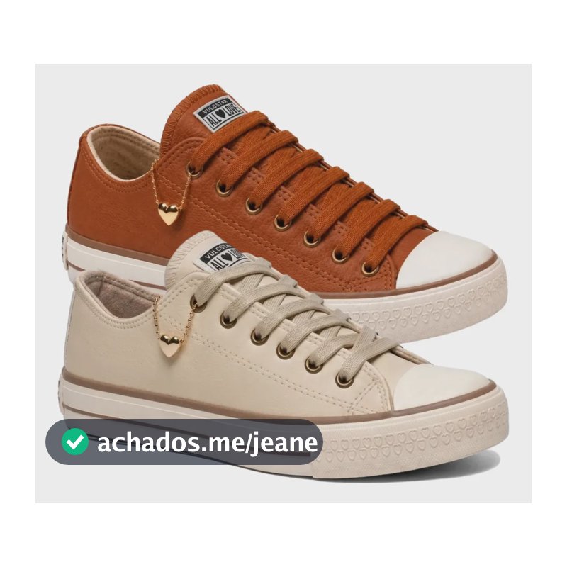 Kit 2 Tênis Feminino Vulc Star Cano Baixo Couro Casual Areia + Caramelo 37,0 Br