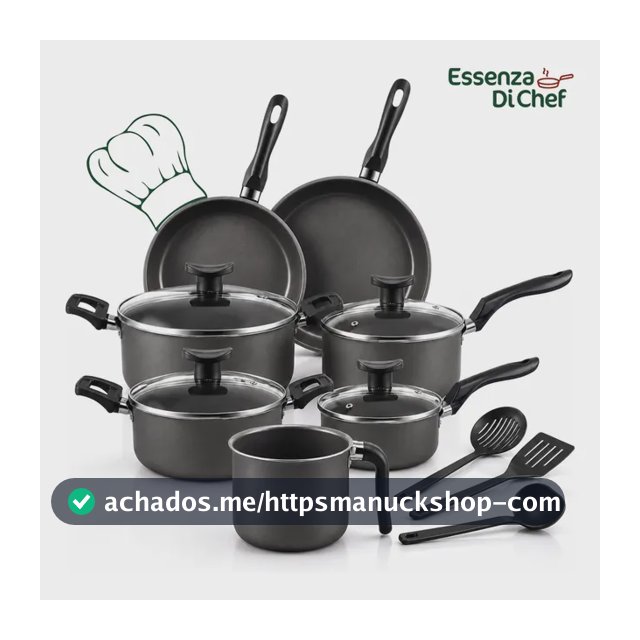 Conjunto Panelas Antiaderente 10 Peças Teflon Várias Cores Preto