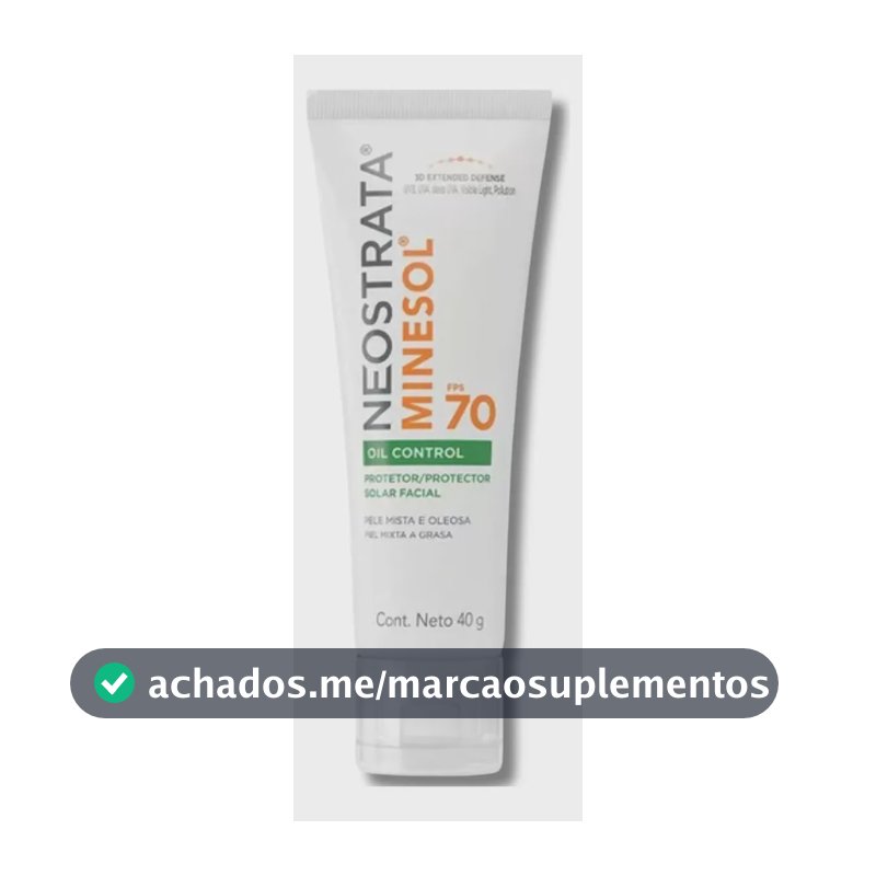 Protetor Solar Facial Neostrata Minesol Oil Control Sem Cor FPS 70, 40g