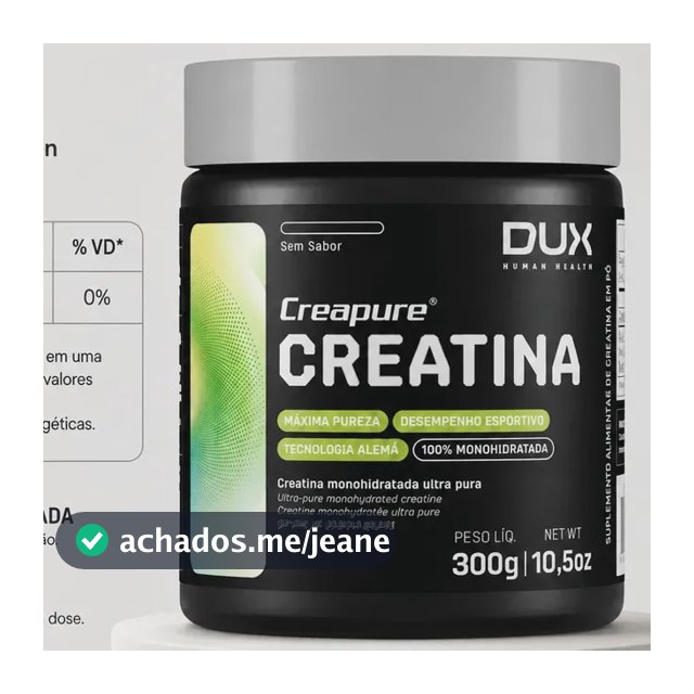 Creatina Dux Creapure Monohidratada 300g Sem Sabor Sem Sabor