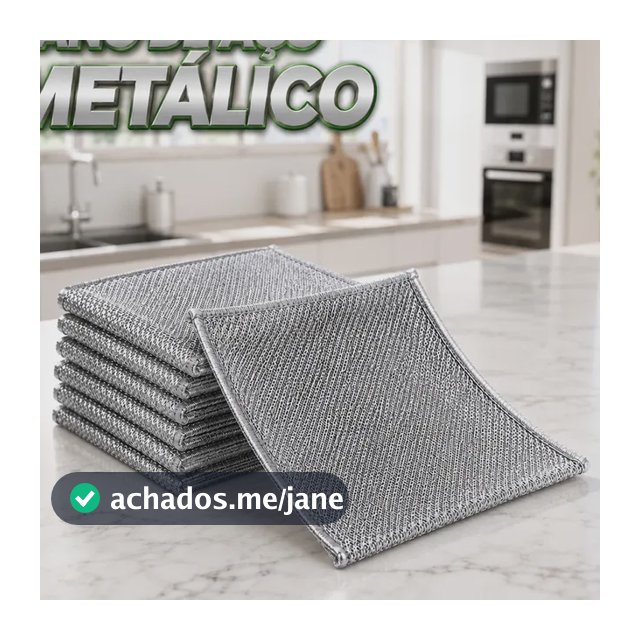 Kit 20 Pano De Aço Limpeza Inox Reutilizável Cozinha Fogão Prateado