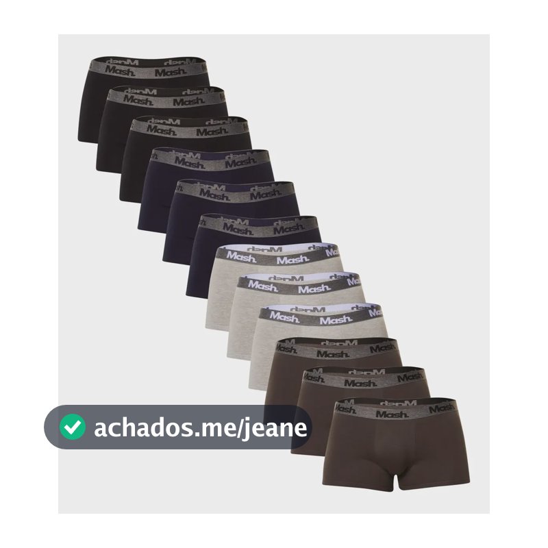 Kit 12 Cuecas Boxer Algodão Mash St00 Gg