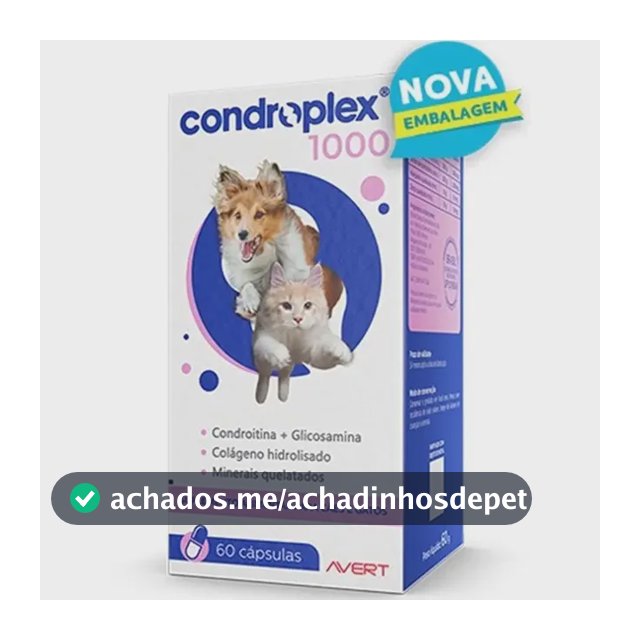 Suplemento Avert Condroplex 1000 Cães e Gatos 60 Cápsulas