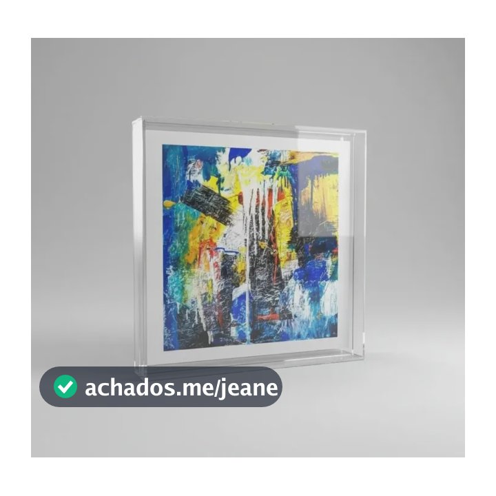 Moldura Caixa De Mesa/parede E. Acrílico Luxo 25x25x4cm Cristal