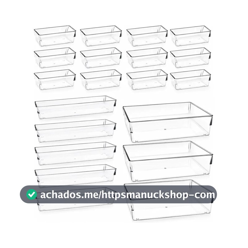 Kit Organizador de Acrílico para Maquiagem e Gavetas com 21 Peças