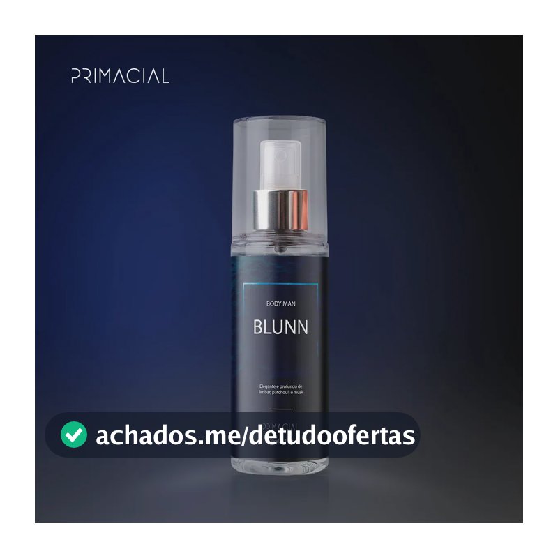Body Splash Masculino Blunn 200ml By Primacial - Perfume Floral Cítrico