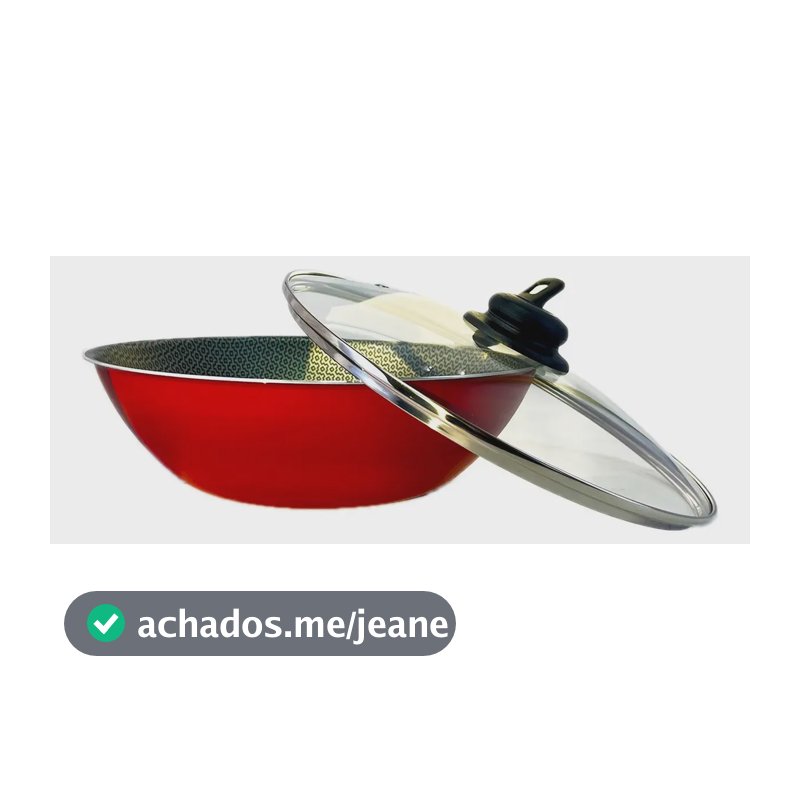 Frigideira Antiaderente Wok Funda Tramontina 3,6 L, C/ Tampa Cor Vermelho