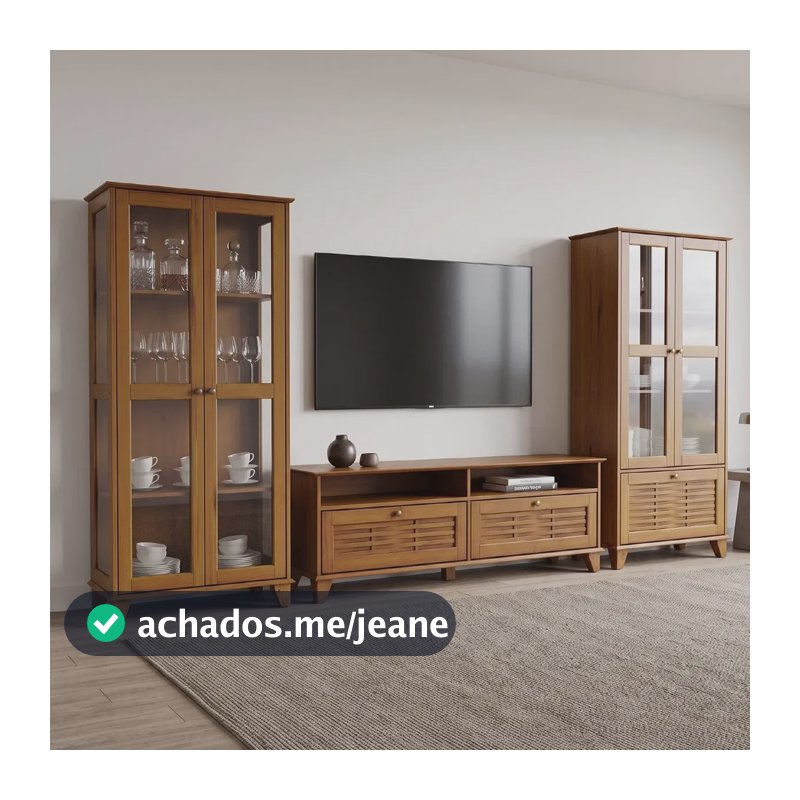 Conjunto Sala Sol 3 Peças Madeira Maciça Ipê