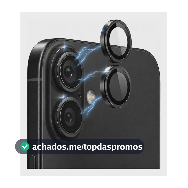 Kit Película Proteção Lente Câmera Para iPhone 16 16 Plus 17 Preto iPhone 16 / 16 Plus