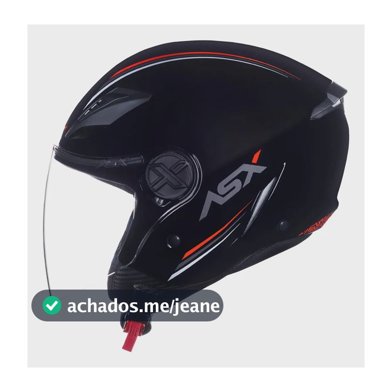 Capacete Masculino Aberto Asx City Solid Air Unissex Preto Monocolor Brilhante 60