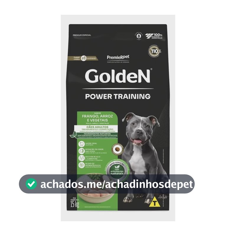 Ração Golden Power Training Cães Adulto Frango 15kg