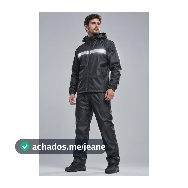 Capa Chuva Motoqueiro Pvc Impermeável Motoboy Preto G