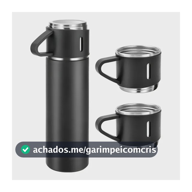 500ml Caneca Kit Garrafa Térmica Vacuum Bottle Inox + 3 Xíca