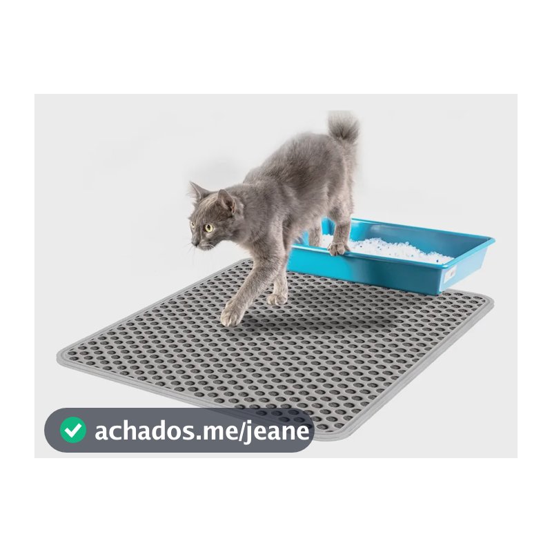 Tapete Higiênico M Coletor De Areia Para Gato 45x60cm Cinza