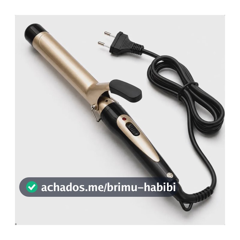 Modelador De Cachos 25mm Cerâmico Profissional Bivolt Ondas Dourado 127/220v