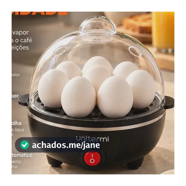 Cozedor de Ovos Elétrico Portátil a Vapor para até 7 Ovos com Desligamento Automático ViaCruz