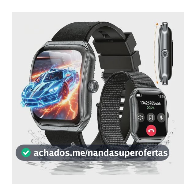 Smartwatch NOVANTE HT-1287 com Tela Curva AMOLED de 1.95" e Chamadas Bluetooth IP68