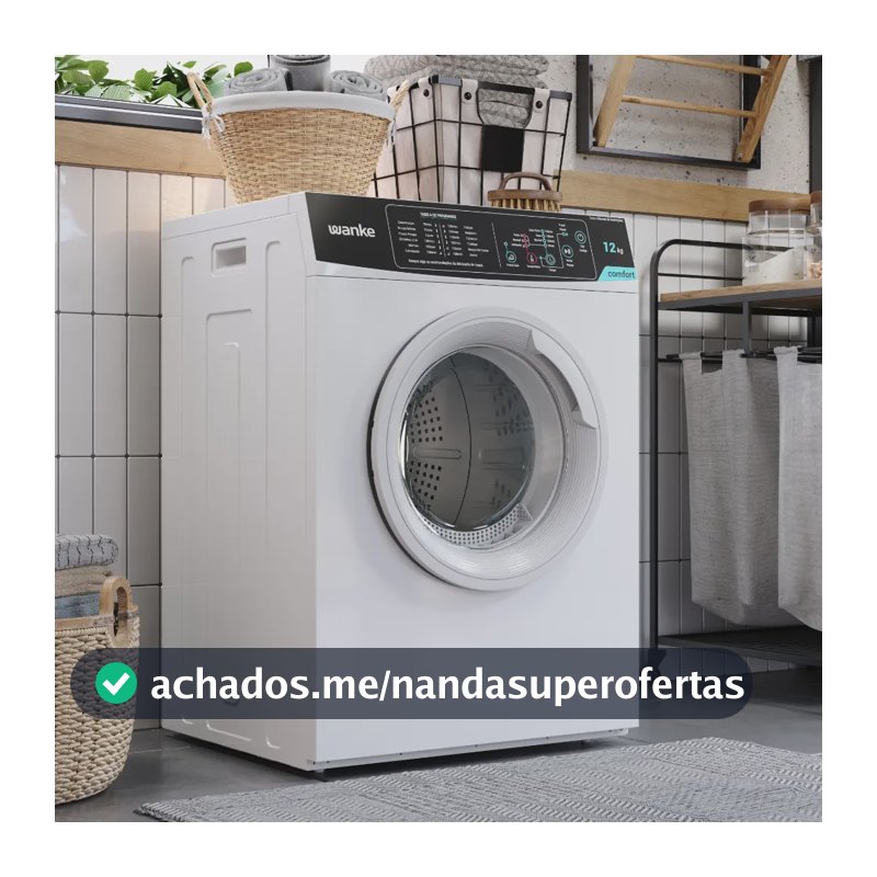 Secadora De Roupa De Piso Wanke 12kg Comfort 12 Programas Branco Promo Wave