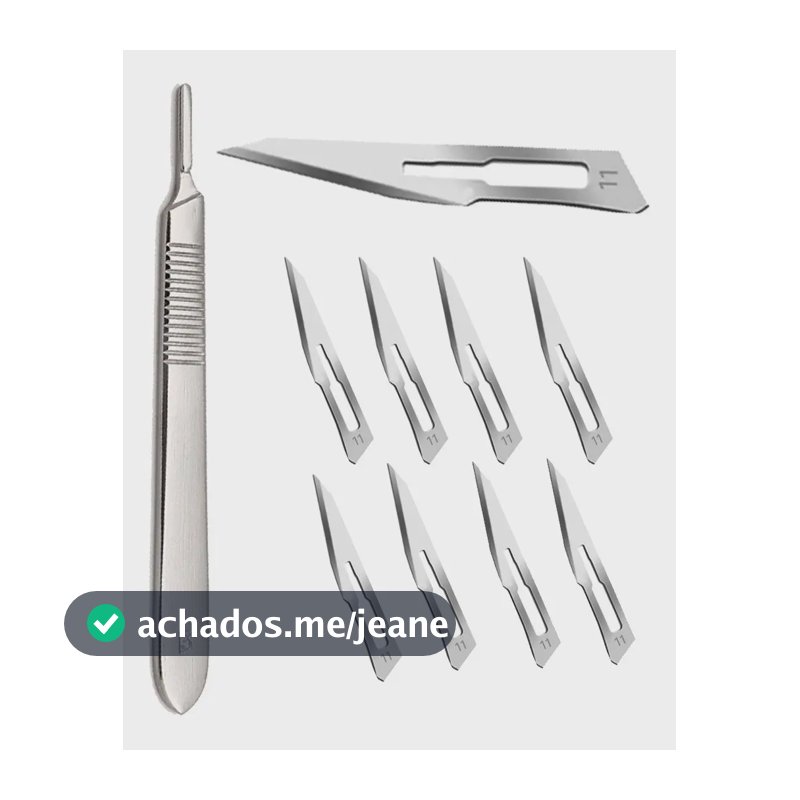 Kit 10 Lamina De Bisturi Numero 11 + Cabo N3 Inox Podologia